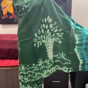Tree motif hand shivori on tussar 6m saree