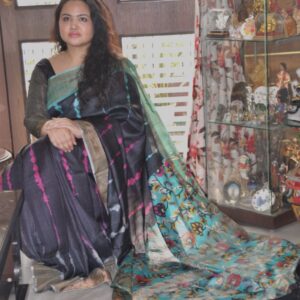 zari tussar with kalamkari and shivori